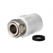 Переход на накидную гайку Fusitek - 20 x 1/2" (для полипропиленовых труб, цвет белый)