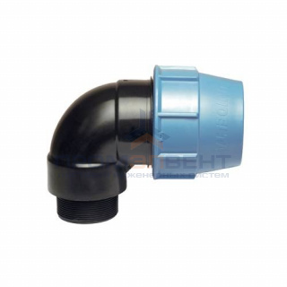 Переход на наружную резьбу угловой UNIDELTA 1008 - 75 x 2"1/2 (для труб ПНД, резьба пластиковая)