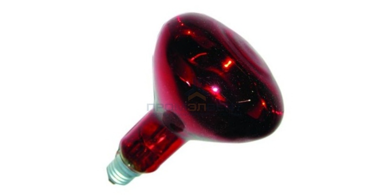 Лампа инфракрасная ИКЗК R127 250W 215-225V E27 красная