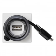 Источник питания  USB, 5VDC, 45х45мм Simon K45, белый