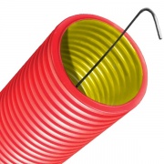 Труба двустенная гибкая DKC 63 мм, с протяжкой, с муфтой красная [бухта 50м]
