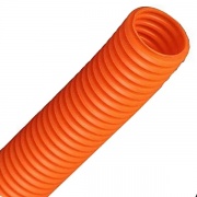 Труба ПНД гибкая гофр. д.16мм, лёгкая без протяжки, цвет оранжевый [бухта 100м]